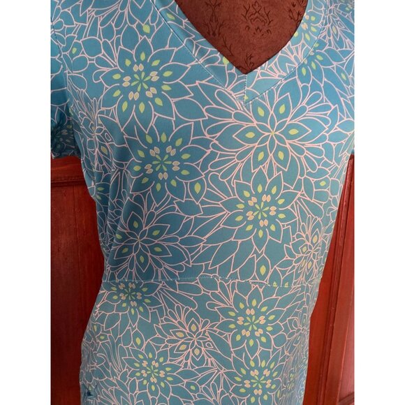 L.L.Bean Womens Floral Pattern Blue Dress S - Picture 2 of 8